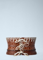 Dries Van Noten Embossed Leather Corset Belt