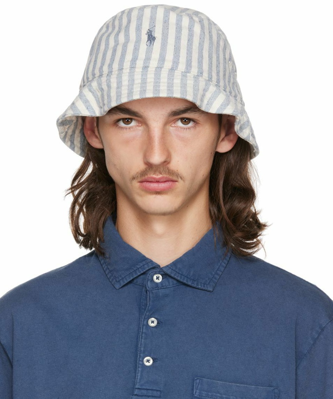 Photo: Polo Ralph Lauren SSENSE Exclusive Blue & White Bucket Hat
