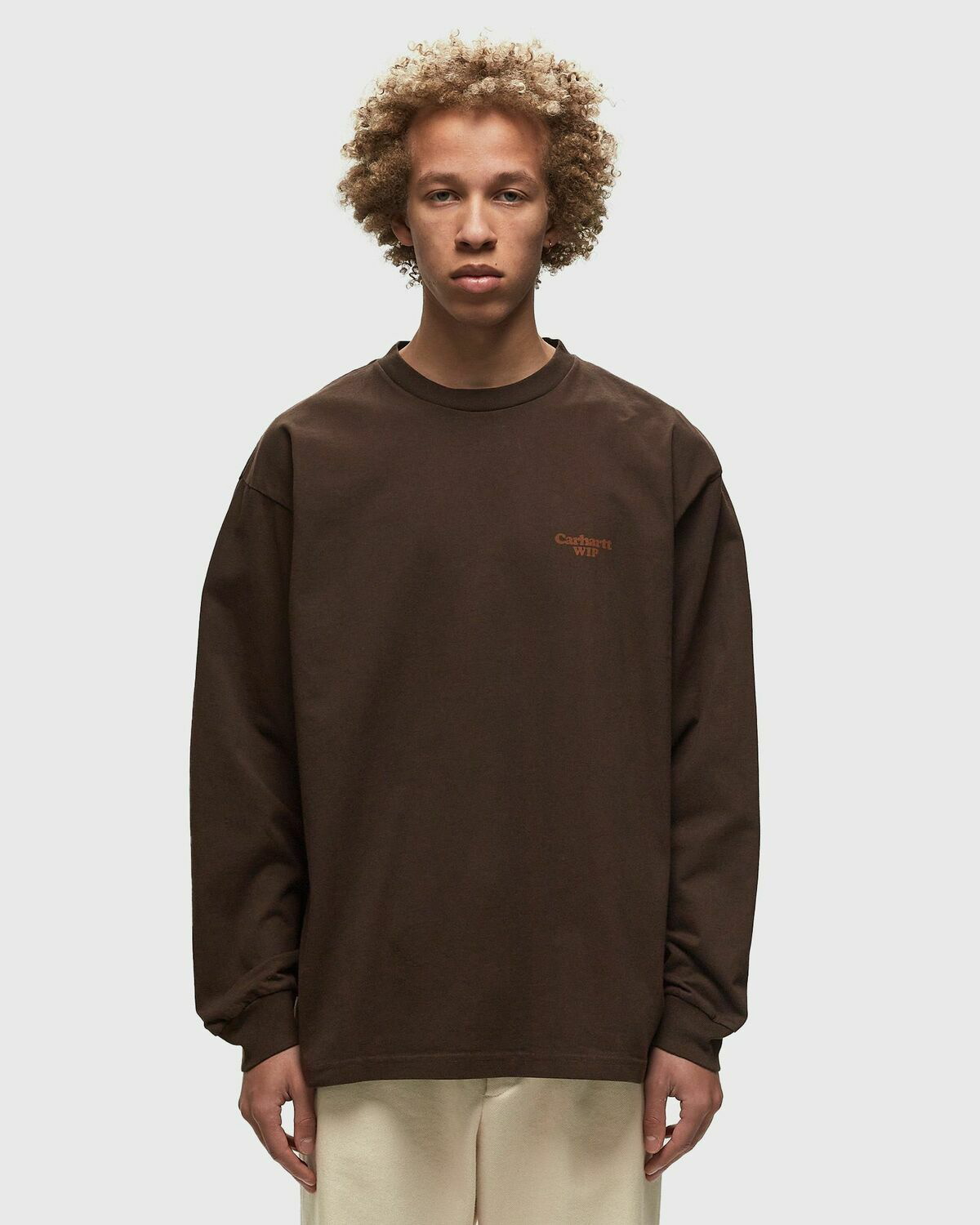 Carhartt Wip L/S Paisley Tee Brown - Mens - Longsleeves