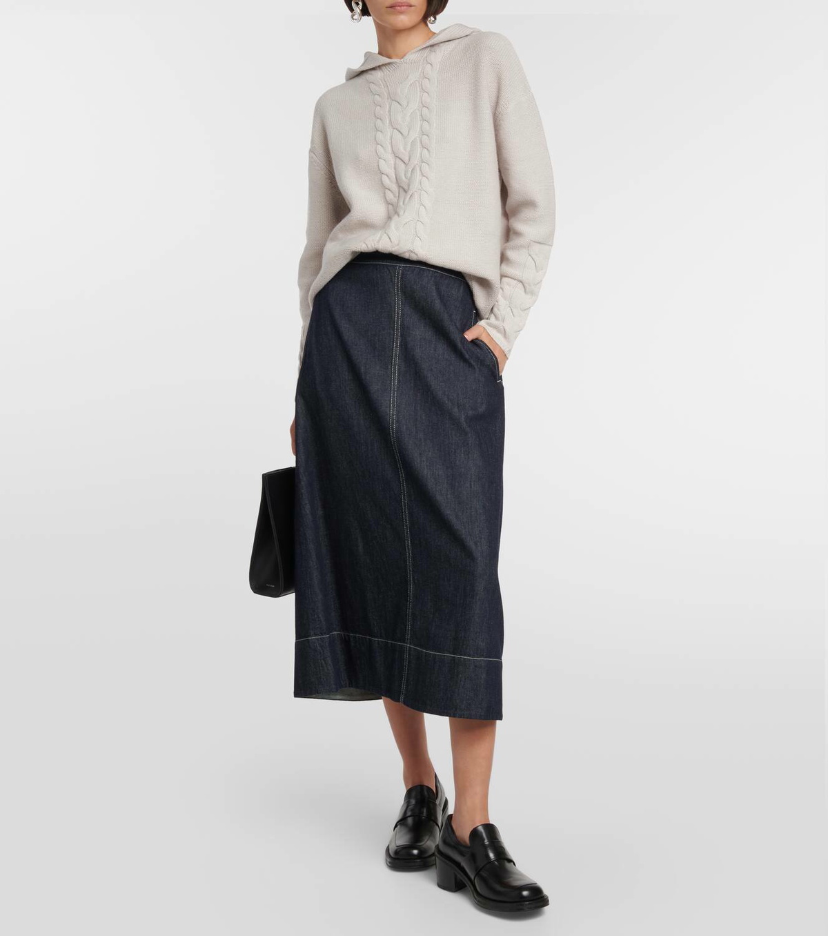 スカート Max Mara SS25 PIANOSA LONG DENIM SKIRT (2511101013600 002) MAX MARA Pianosa Denim Effect Skirt Max Mara
