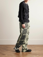 Metalwood - Throwing Fits Wide-Leg Snake-Print Shell Trousers - Green