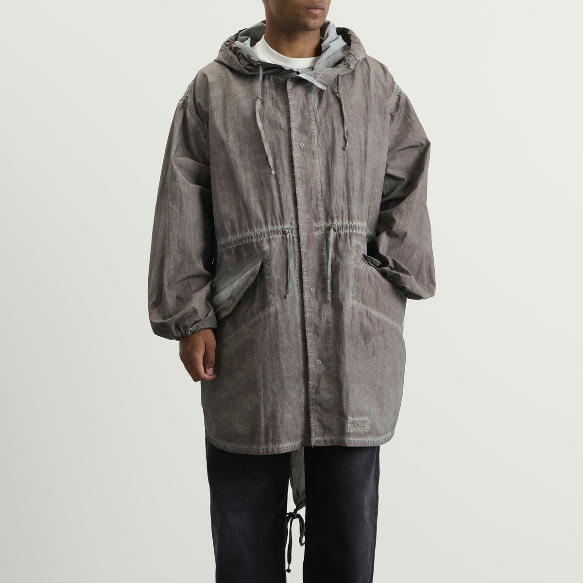 Maison Margiela Men's Parka Jacket Coat in Taupe