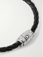 Montblanc - Meisterstück 3-Ring Stainless Steel and Woven Leather Bracelet