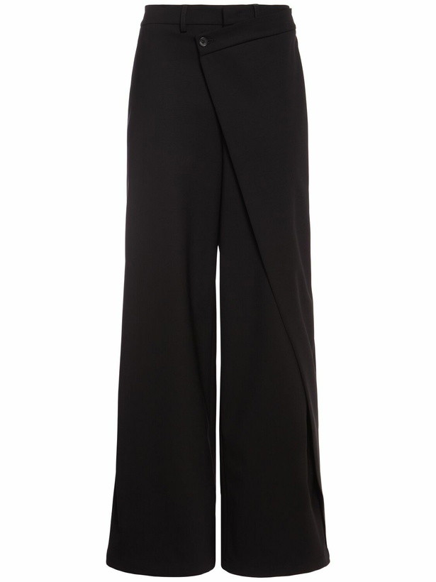 Photo: GIUSEPPE DI MORABITO Asymmetric Wool Blend Wide Pants