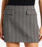 Ferragamo Striped wool-blend miniskirt