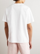 Maison Kitsuné - Embroidered Logo-Print Cotton-Jersey T-Shirt - White
