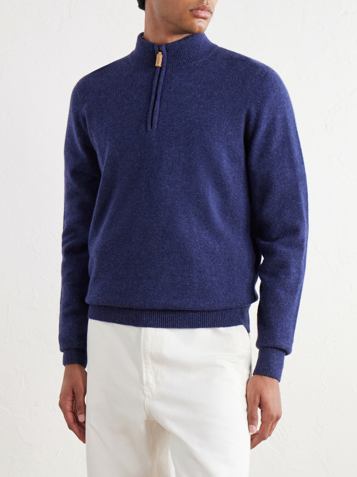 William Lockie - Wool Half-Zip Sweater - Blue