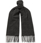 Ralph Lauren Purple Label - Fringed Prince of Wales Checked Camel Hair Scarf - Gray