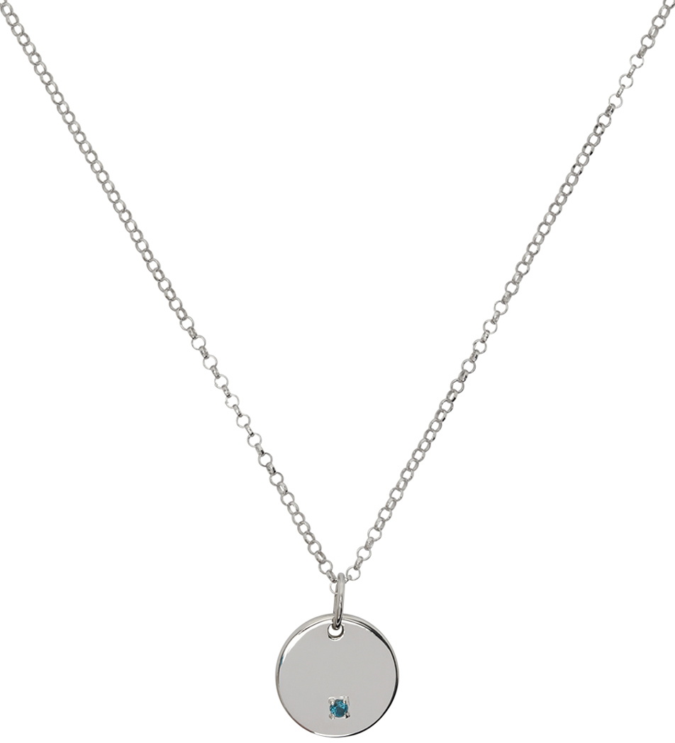 Tom Wood SSENSE Exclusive Kids Silver & Blue Topaz Birthstone