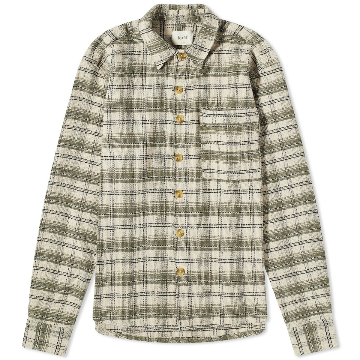 Foret Men's Buzz Check Overshirt in Army Check Foret