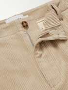 FRAME - Straight-Leg Pleated Cotton-Corduroy Trousers - Neutrals