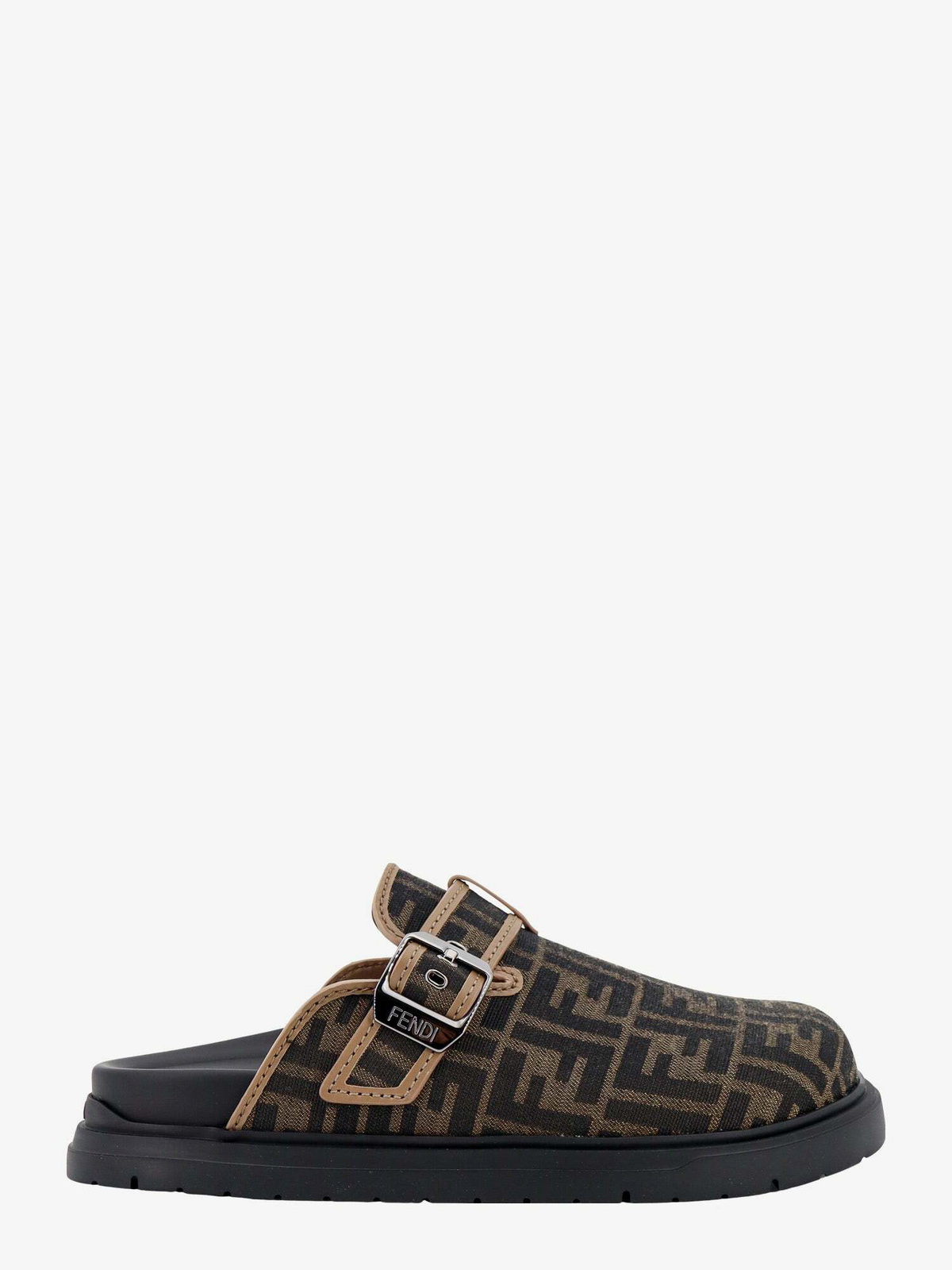 サンダル FENDI  Slippers and Clogs Men Rubber Brown/Mud Fendi Mule Brown Mens Sandal Fendi