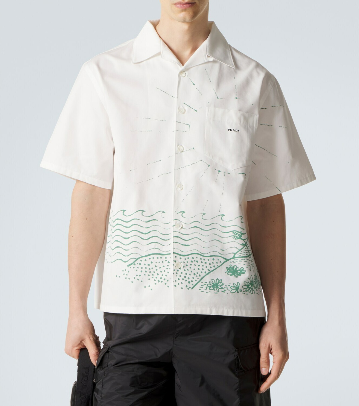 Prada Printed cotton bowling shirt