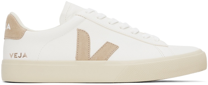 Photo: VEJA White & Beige Campo Leather Sneakers