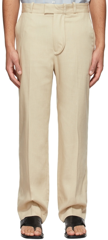 Photo: Jacquemus Beige 'Le Pantalon Bacio' Trousers