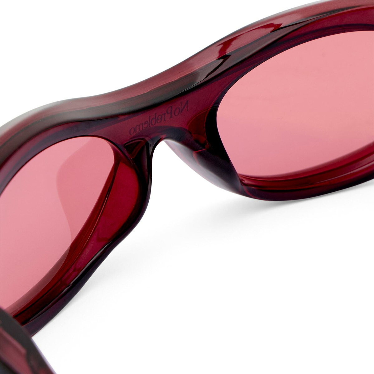 Le Specs x No Problemo Vortex Deux Sunglasses in Dark Cherry/Crimson Tint 