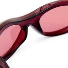 Le Specs x No Problemo Vortex Deux Sunglasses in Dark Cherry/Crimson Tint 