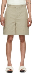 Tom Wood Khaki Gabardine Capital Shorts