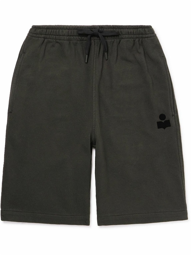 Photo: Isabel Marant - Straight-Leg Cotton-Blend Jersey Drawstring Shorts - Black