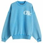 Cole Buxton Men's CB Star Distressed Sweatshirt in Washed Blue
