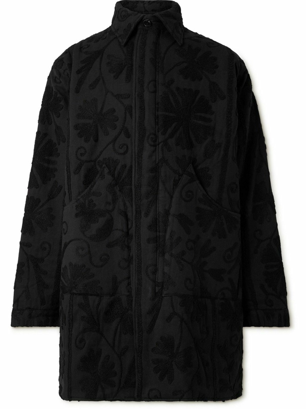 Photo: Kardo - Embroidered Cotton-Twill Jacket - Black