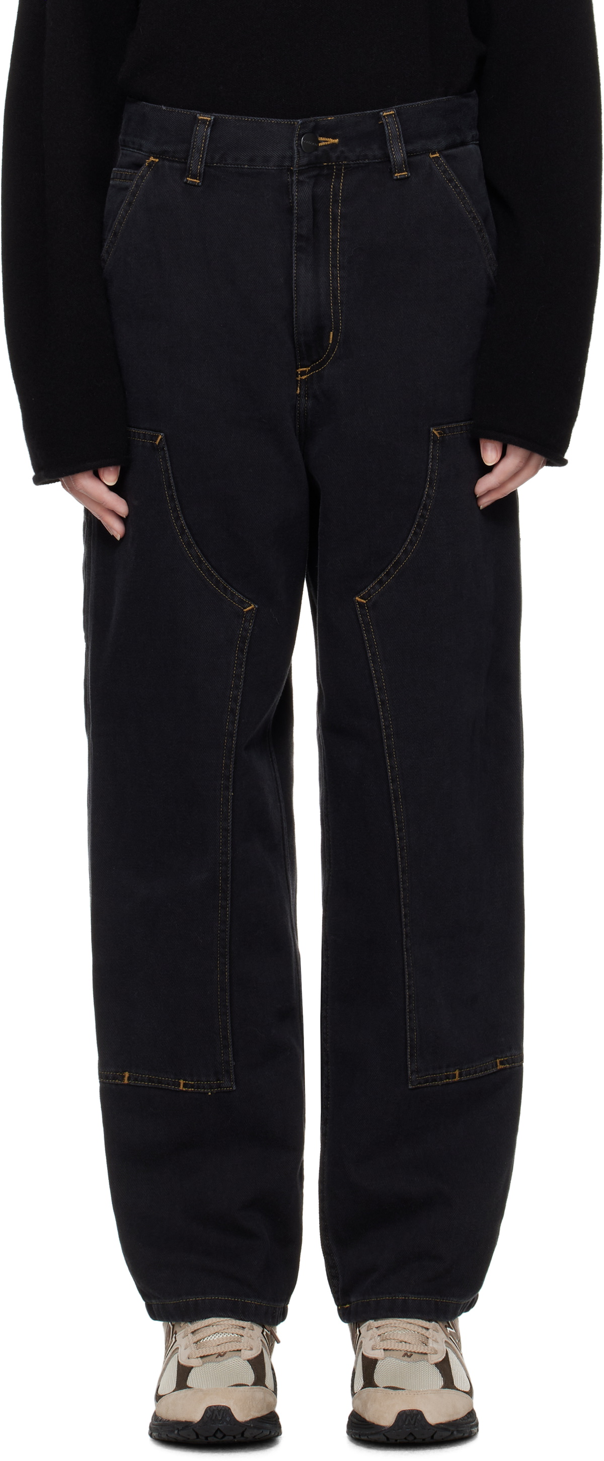 Carhartt Work In Progress Black Brandon Double Knee Jeans