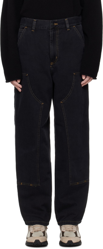 Photo: Carhartt Work In Progress Black Brandon Double Knee Jeans