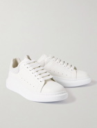 Alexander McQueen - Exaggerated-Sole Croc-Effect Suede-Trimmed Leather Sneakers - White