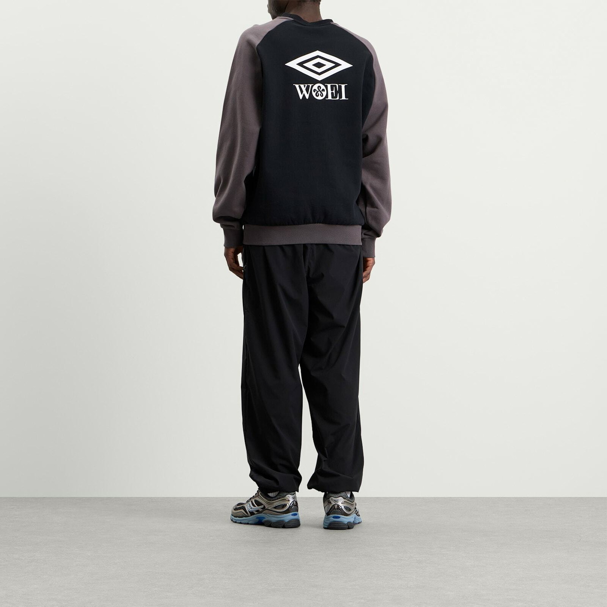 Umbro Men's x WOEI Crew Sweatshirt in Black/Grey