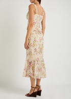 Reformation Sarita Floral Georgette top and Midi Skirt set Pink