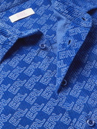 ERL - Logo-Print Cotton-Corduroy Shirt - Blue