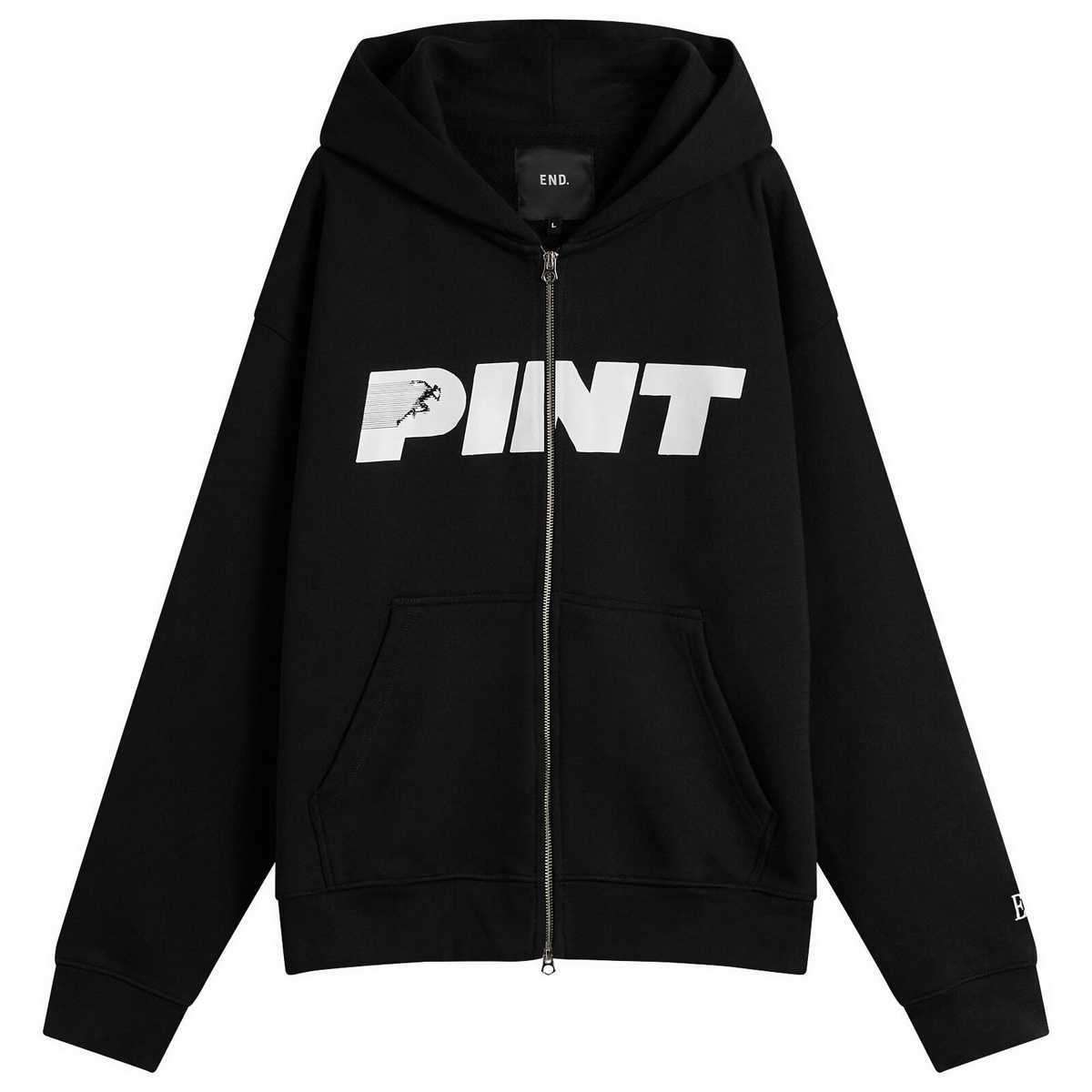 END. Pint Club Zip-Hoodie in Washed Black