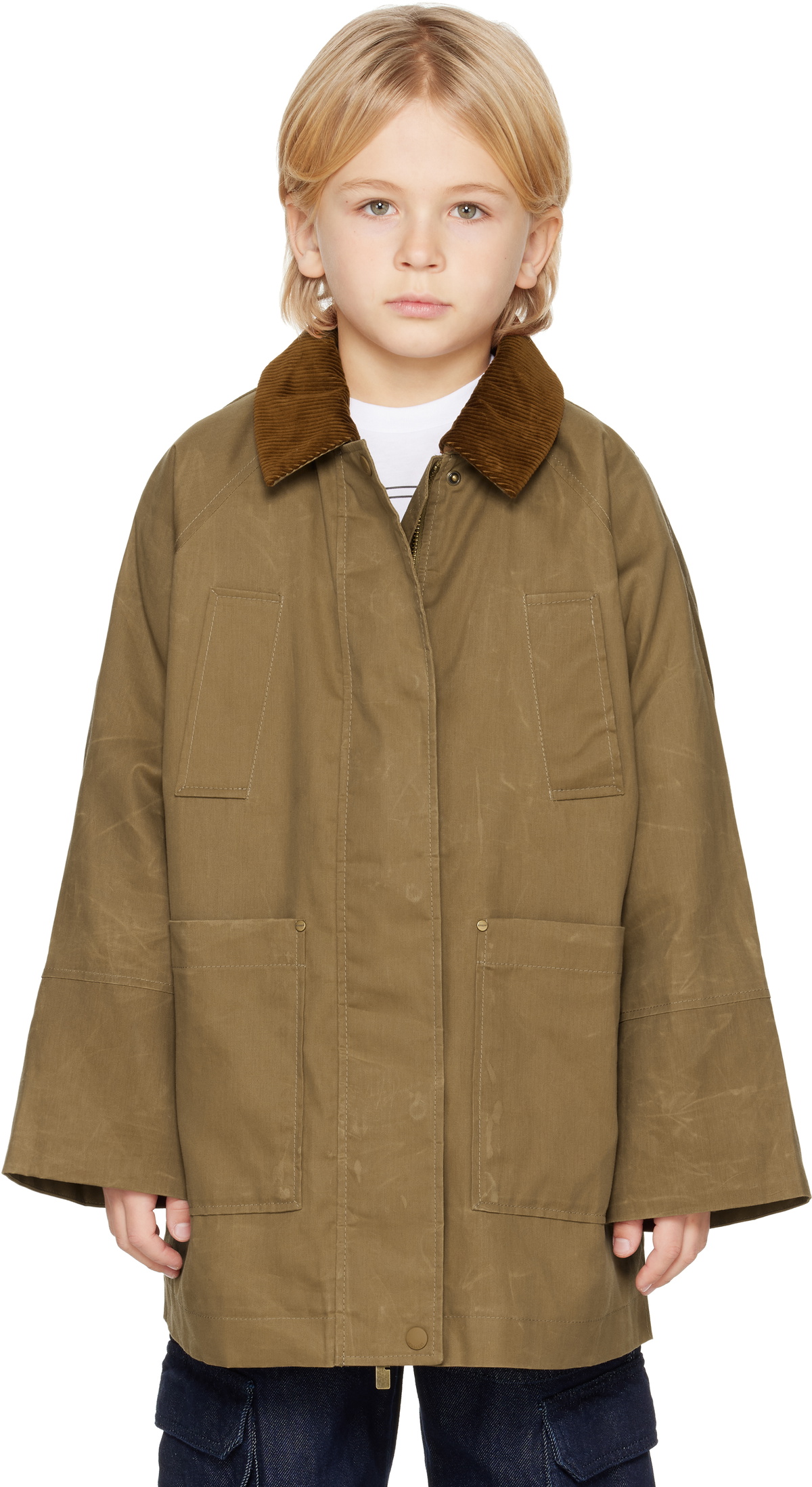 Burberry Kids Khaki Raglan Coat Burberry