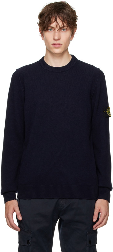 Photo: Stone Island Navy Crewneck Sweater