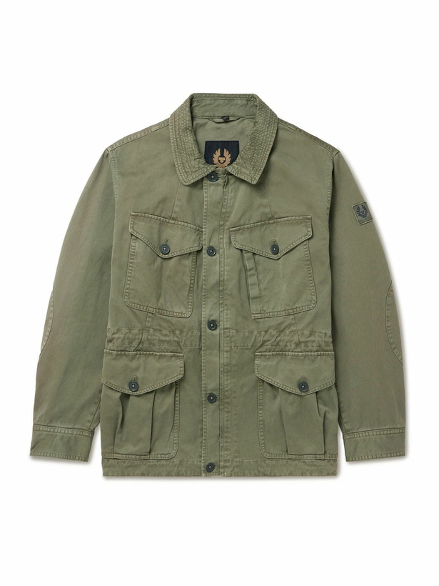 Photo: Belstaff - Logo-Appliquéd Cotton-Sateen Field Jacket - Green