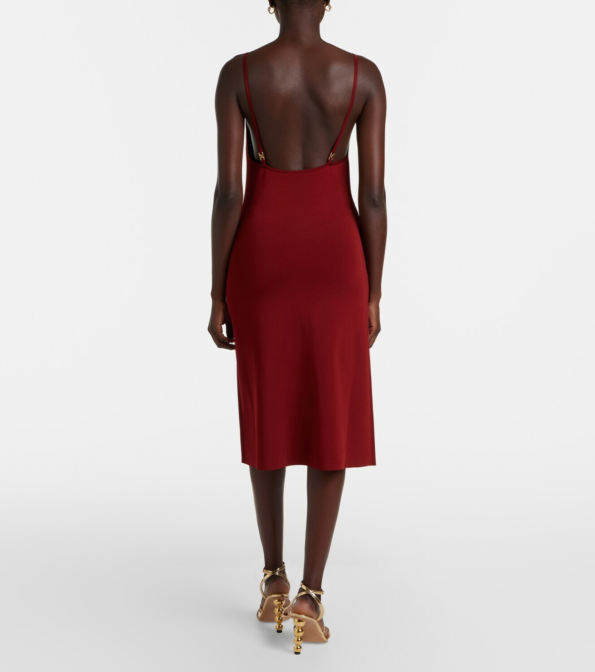 Ferragamo Ribbed-knit jersey midi dress