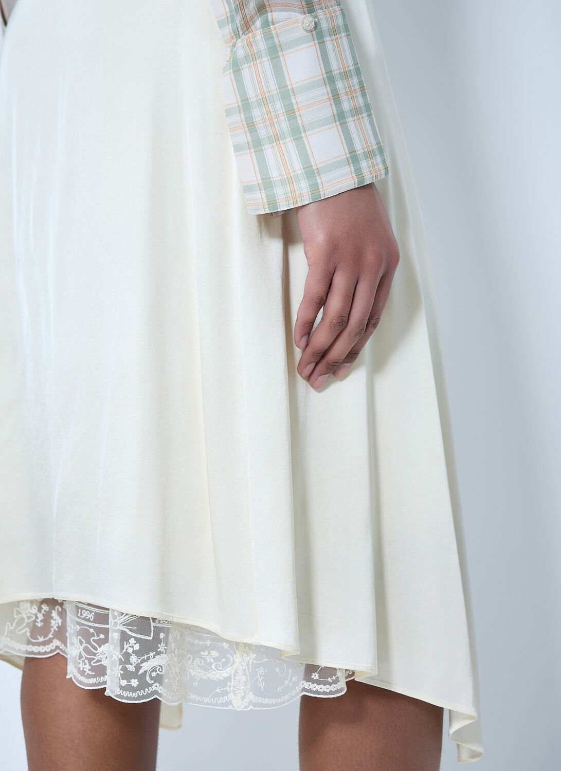Acne Studios Asymmetric Lace-Trim Skirt