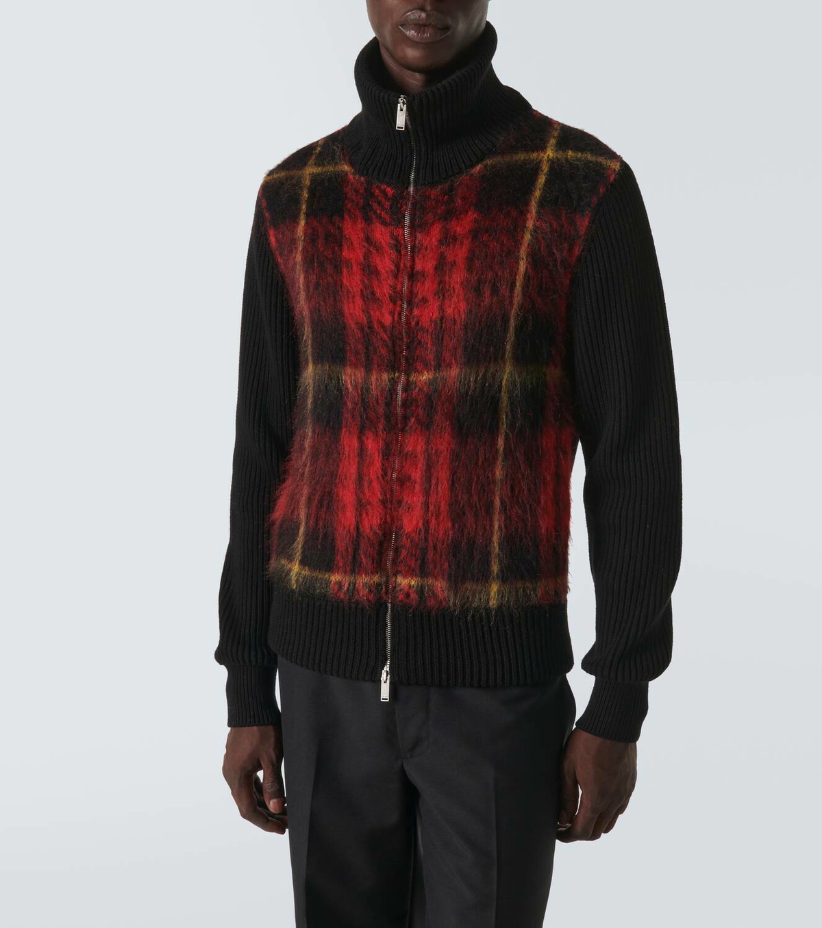 Alexander McQueen Tartan mohair and silk-blend bomber jacket