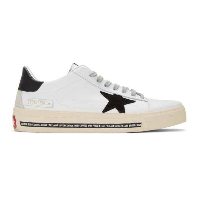 Photo: Golden Goose White Canvas Black Star Sneakers