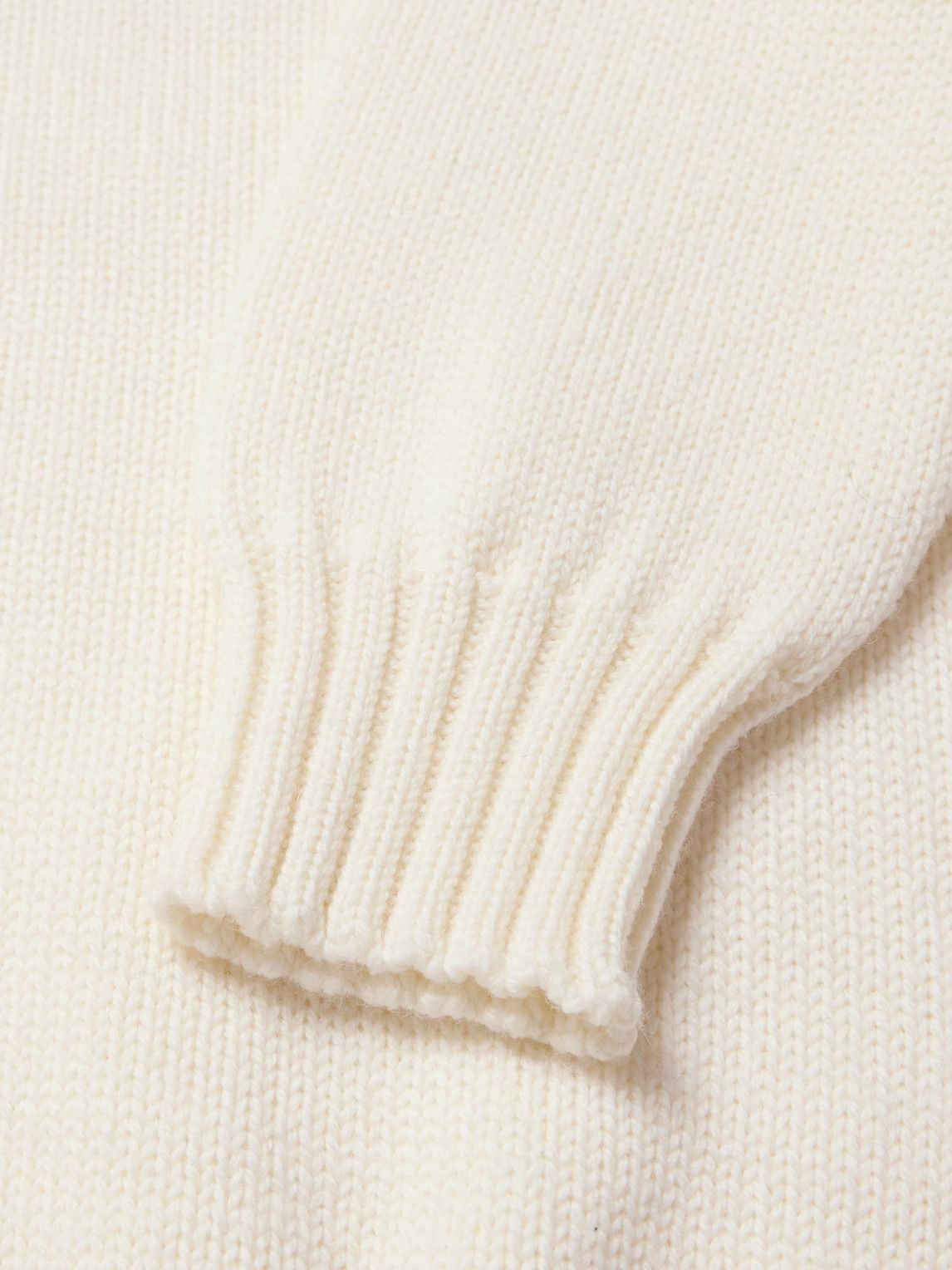 De Bonne Facture - Countryside Wool Rollneck Sweater - White