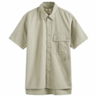 Snow Peak Men's Takibi Light Ripstop Short Sleeve Shirt in Light Grey