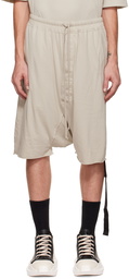 Rick Owens Drkshdw Off-White Drawstring Pods Shorts