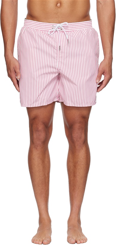 Photo: Lacoste Pink Striped Swim Shorts