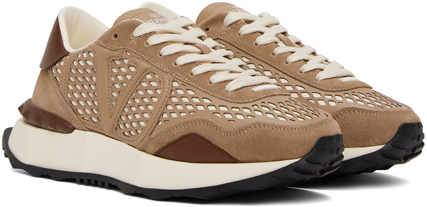 Valentino Garavani VL7N panelled lace-up sneakers - Brown