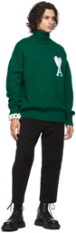 AMI Paris Green Ami De Cœur Turtleneck