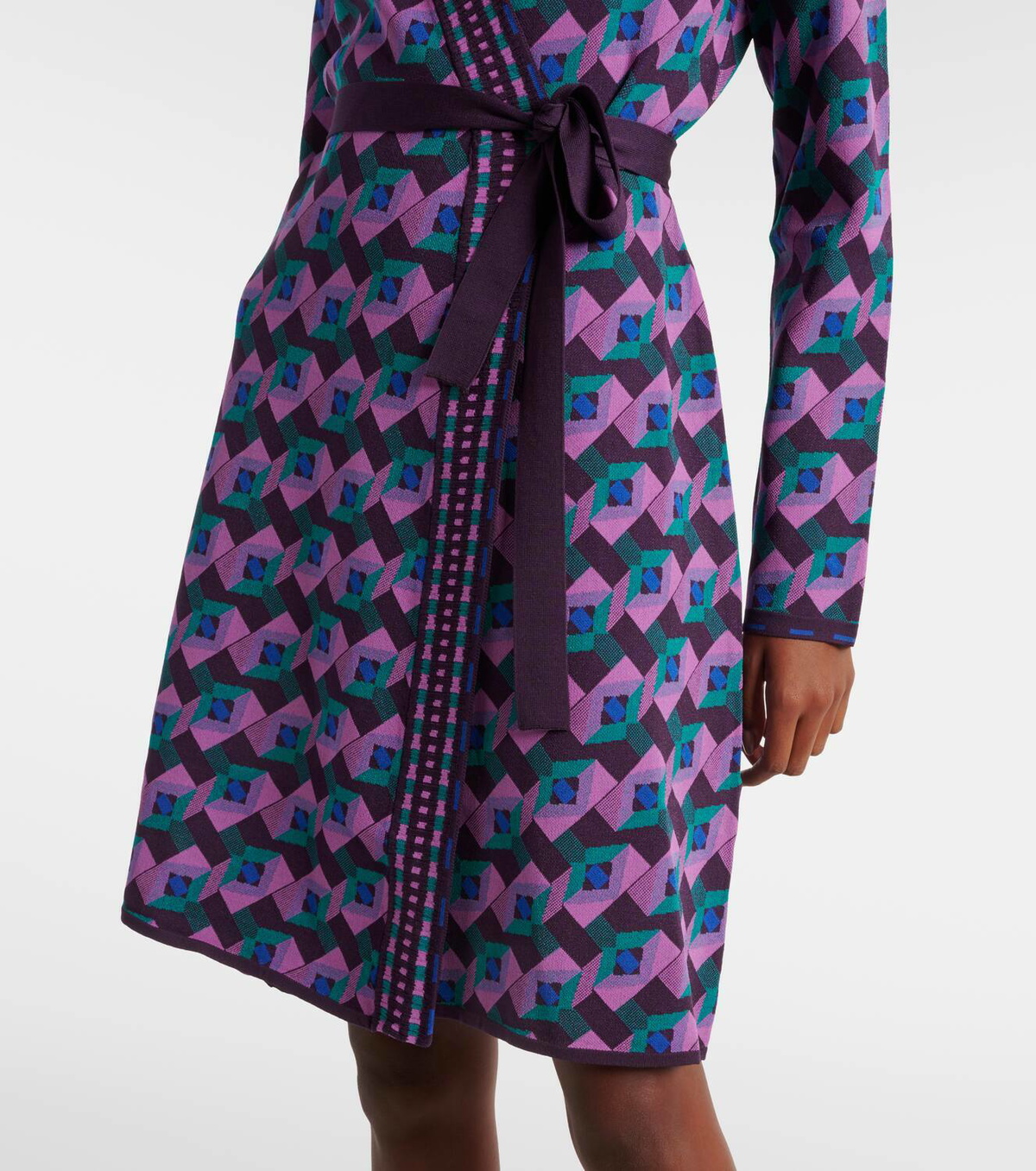 DVF ワンピース Edwina knitted jacquard wrap dress982310 Diane von Furstenberg Edwina knitted jacquard wrap dress
