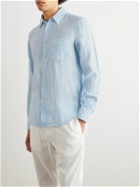Aspesi - Sedici Slim-Fit Cutaway-Collar Linen Shirt - Blue