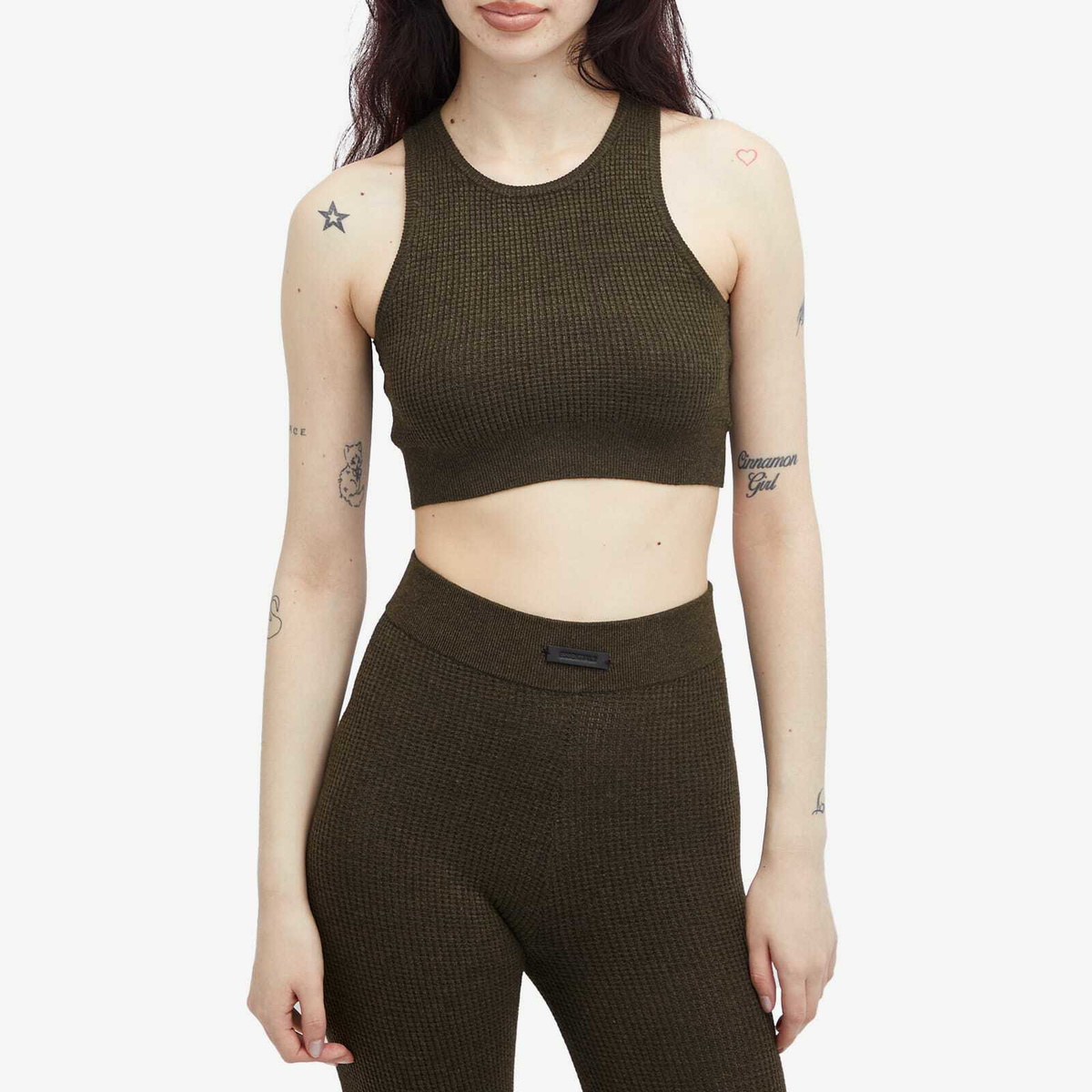 Fear of God ESSENTIALS Women's Waffle Sport Tank Top in Brown