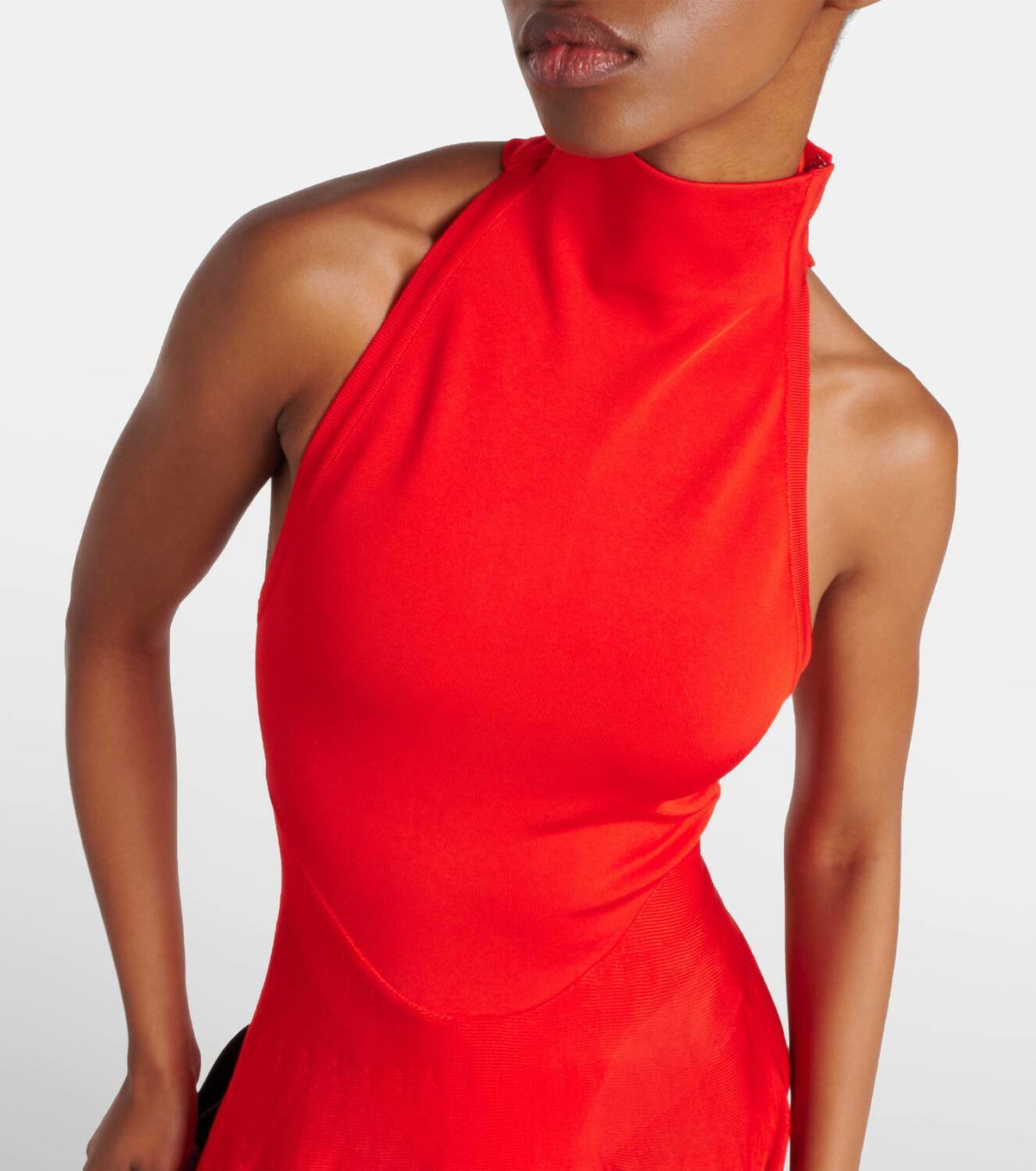 Alaïa Jersey and mesh maxi dress ALAÏA