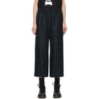 Tricot Comme des Garcons Navy and Green Tartan Trousers